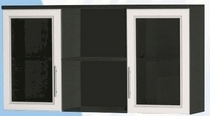 Антресоль большая с двумя стеклодверями ДЛЯ ГОСТИНОЙ АБС-2 Венге/Дуб выбеленный в Заринске - zarinsk.mebel54.com | фото