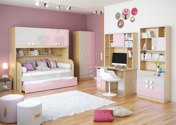 Детская комната Грэйси (Розовый/Серый/корпус Клен) в Заринске - zarinsk.mebel54.com | фото