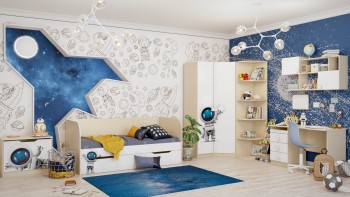 Детская комната Санни (Белый/корпус Клен) в Заринске - zarinsk.mebel54.com | фото