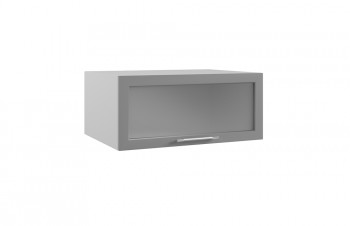 Гарда ГПГС 800 шкаф верхний горизонтальный глубокий со стеклом (Белый патина/корпус Серый) в Заринске - zarinsk.mebel54.com | фото
