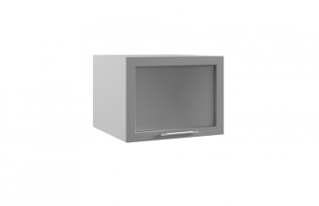 Гарда ГВПГС 600 шкаф верхний горизонтальный глубокий со стеклом высокий (Белый патина/корпус Серый) в Заринске - zarinsk.mebel54.com | фото