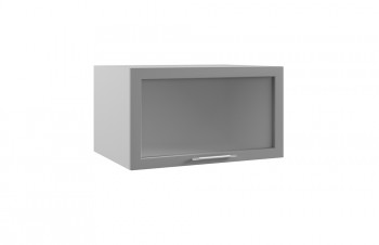 Гарда ГВПГС 800 шкаф верхний горизонтальный глубокий со стеклом высокий (Белый патина/корпус Серый) в Заринске - zarinsk.mebel54.com | фото