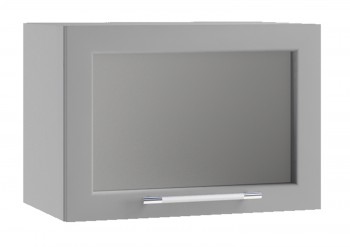 Гарда ПГС 500 шкаф верхний горизонтальный со стеклом (Белый патина/корпус Серый) в Заринске - zarinsk.mebel54.com | фото