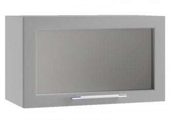 Гарда ПГС 600 шкаф верхний горизонтальный со стеклом (Белый патина/корпус Серый) в Заринске - zarinsk.mebel54.com | фото