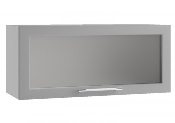 Гарда ПГС 800 шкаф верхний горизонтальный со стеклом (Белый патина/корпус Серый) в Заринске - zarinsk.mebel54.com | фото