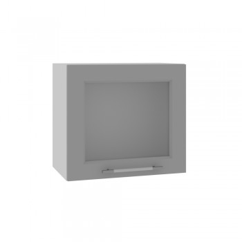 Гарда ВПГС 500 шкаф верхний горизонтальный со стеклом высокий (Белый патина/корпус Серый) в Заринске - zarinsk.mebel54.com | фото