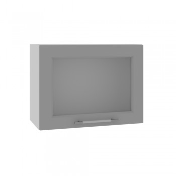 Гарда ВПГС 600 шкаф верхний горизонтальный со стеклом высокий (Белый патина/корпус Серый) в Заринске - zarinsk.mebel54.com | фото