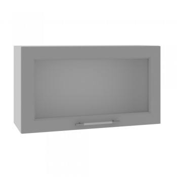Гарда ВПГС 800 шкаф верхний горизонтальный со стеклом высокий (Белый патина/корпус Серый) в Заринске - zarinsk.mebel54.com | фото