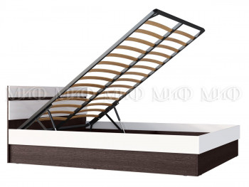 Ким кровать с подъемным механизмом 1,4 (Венге/белый глянец) в Заринске - zarinsk.mebel54.com | фото