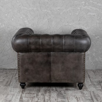 Кресло кожаное Лофт Честер (акация) в Заринске - zarinsk.mebel54.com | фото