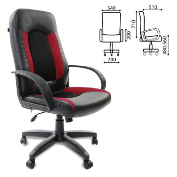 Кресло офисное BRABIX Strike EX-525 (черно-красный) в Заринске - zarinsk.mebel54.com | фото
