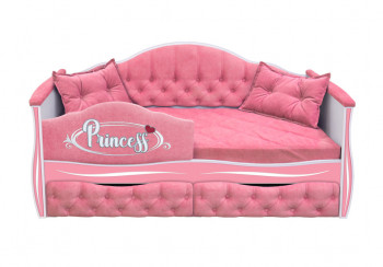 Кровать 160 серии Иллюзия 2 ящика 36 Розовый (мягкий бортик/подушки) в Заринске - zarinsk.mebel54.com | фото