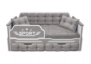 Кровать 160 серии Спорт 2 ящика 45 Серый (подушки) в Заринске - zarinsk.mebel54.com | фото