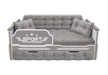 Кровать 170 серии Спорт 1 ящик 45 Серый (подушки) в Заринске - zarinsk.mebel54.com | фото
