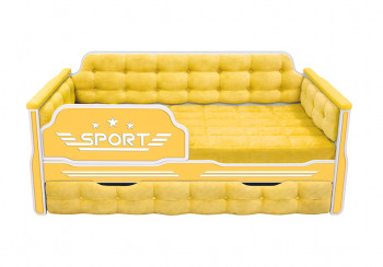 Кровать 170 серии Спорт 1 ящик 74 Жёлтый (мягкие боковые накладки) в Заринске - zarinsk.mebel54.com | фото