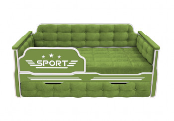Кровать 170 серии Спорт 1 ящик 76 Зелёный (мягкие боковые накладки) в Заринске - zarinsk.mebel54.com | фото