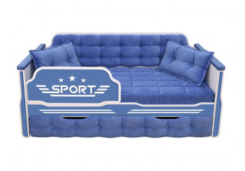 Кровать 170 серии Спорт 1 ящик 85 Синий (подушки) в Заринске - zarinsk.mebel54.com | фото