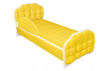 Кровать 180 Атлет 74 жёлтый (мягкий бортик) в Заринске - zarinsk.mebel54.com | фото