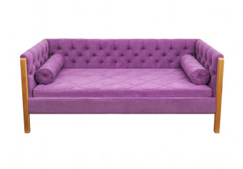 Кровать 180 серии Леди  32 Фиолетовый (подушка валик) в Заринске - zarinsk.mebel54.com | фото
