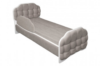 Кровать 190 Атлет Lux 96 Серый (мягкий бортик) в Заринске - zarinsk.mebel54.com | фото