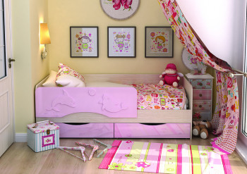 Кровать Алиса КР-812 1,6 Белфорд/Розовый металлик в Заринске - zarinsk.mebel54.com | фото