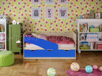 Кровать Бабочки 1,8м (Синий матовый) в Заринске - zarinsk.mebel54.com | фото