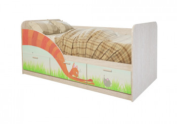 Кровать детская Минима Лего 1,86м с ящиками (дуб атланта/лиловый сад) в Заринске - zarinsk.mebel54.com | фото