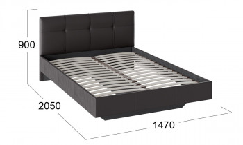 Кровать «Элис» c мягкой обивкой тип 1 Экокожа/Темно-коричневый/1400 в Заринске - zarinsk.mebel54.com | фото