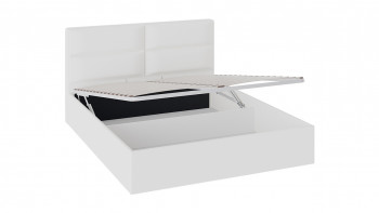 Кровать «Глосс» с мягкой обивкой и подъемным механизмом тип 1 (1400) (Белая) в Заринске - zarinsk.mebel54.com | фото