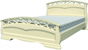 Кровать Грация-1 из массива сосны 1400*2000 Слоновая кость в Заринске - zarinsk.mebel54.com | фото