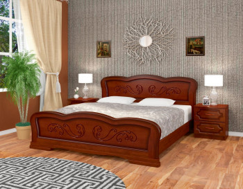 Кровать Карина-8 из массива сосны 1200*2000 Орех в Заринске - zarinsk.mebel54.com | фото
