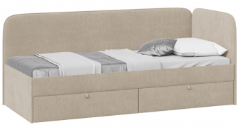Кровать «Молли» с мягкой обивкой (900) тип 1 (Микровелюр Scandi Cream 03) в Заринске - zarinsk.mebel54.com | фото