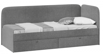 Кровать «Молли» с мягкой обивкой (900) тип 1 (Микровелюр Scandi Graphite 22) в Заринске - zarinsk.mebel54.com | фото