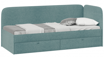 Кровать «Молли» с мягкой обивкой (900) тип 1 (Микровелюр Scandi Indigo 11) в Заринске - zarinsk.mebel54.com | фото