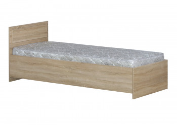 Кровать одинарная 800-2 без матраса (прямые спинки) Дуб Сонома в Заринске - zarinsk.mebel54.com | фото