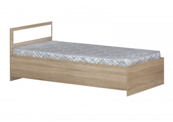 Кровать одинарная 900-2 без матраса (прямые спинки) Дуб Сонома в Заринске - zarinsk.mebel54.com | фото