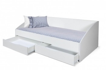 Кровать одинарная "Фея - 3" (симметричная) New/(белый / белый / ДВПО: белый) в Заринске - zarinsk.mebel54.com | фото