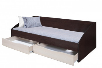 Кровать одинарная "Фея - 3" (симметричная) New (венге / вудлайн кремовый / ДВПО: белый) в Заринске - zarinsk.mebel54.com | фото