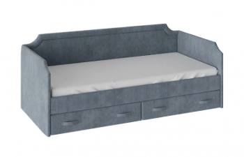 Кровать с мягкой обивкой и ящиками «Кантри» Тип 1 (900) (Замша синяя) в Заринске - zarinsk.mebel54.com | фото