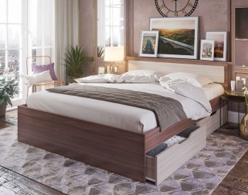 Кровать с ящиками 1,2м КР 606 Спальня Гармония (ясень комб) в Заринске - zarinsk.mebel54.com | фото
