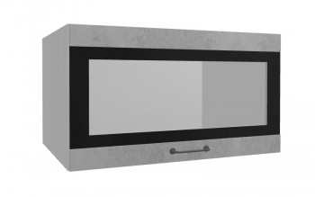 Лофт ВПГСФ 800 шкаф верхний горизонтальный со стеклом высокий с фотопечатью (Бетон светлый/корпус Серый) в Заринске - zarinsk.mebel54.com | фото