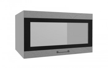 Лофт ВПГСФ 800 шкаф верхний горизонтальный со стеклом высокий с фотопечатью (Штукатурка серая/корпус Серый) в Заринске - zarinsk.mebel54.com | фото