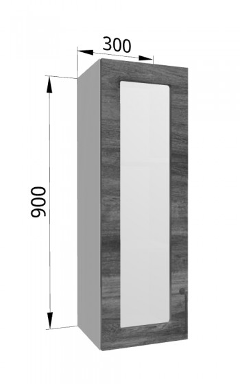 Лофт ВПС 300 шкаф верхний со стеклом высокий (Дуб бурый/корпус Серый) в Заринске - zarinsk.mebel54.com | фото