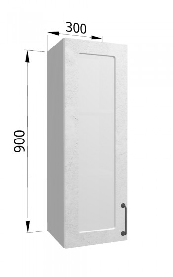Лофт ВПС 300 шкаф верхний со стеклом высокий (Штукатурка белая/корпус Серый) в Заринске - zarinsk.mebel54.com | фото