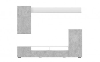 Мебель для гостиной МГС 4 (Белый/Цемент светлый) в Заринске - zarinsk.mebel54.com | фото