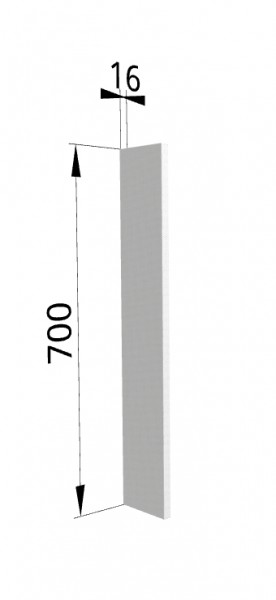 Панель торцевая (для шкафа верхнего торцевого высотой 700 мм) ПТ 400 Мелисса (Белый скин) в Заринске - zarinsk.mebel54.com | фото