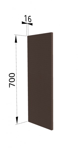 Панель торцевая П Квадро (для шкафа верхнего) Шоколад кожа в Заринске - zarinsk.mebel54.com | фото