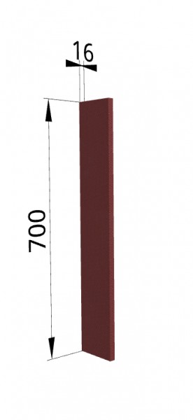 Панель торцевая ПТ 400 Квадро (для шкафа торцевого верхнего) Красная кожа в Заринске - zarinsk.mebel54.com | фото
