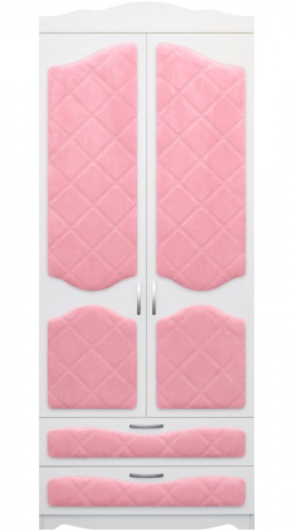 Шкаф 2-х створчатый с ящиками серии Иллюзия 36 Светло-розовый в Заринске - zarinsk.mebel54.com | фото