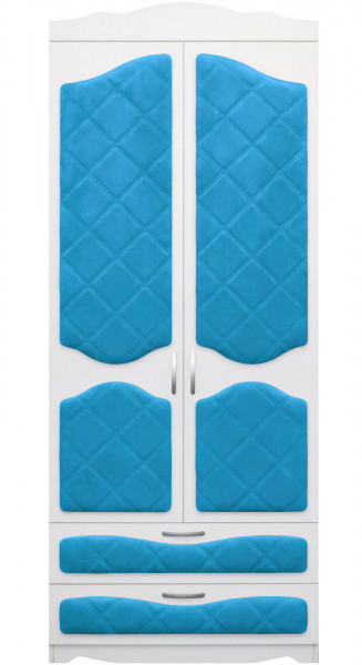 Шкаф 2-х створчатый с ящиками серии Иллюзия 84 Ярко-голубой в Заринске - zarinsk.mebel54.com | фото